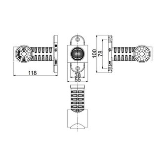 Horpol LED Begrenzungsleuchte 3-Funktionen Lang Universal