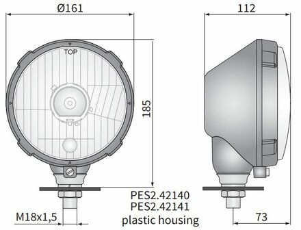 Wesem Hauptscheinwerfer &Oslash;161x115 H4 Rechts