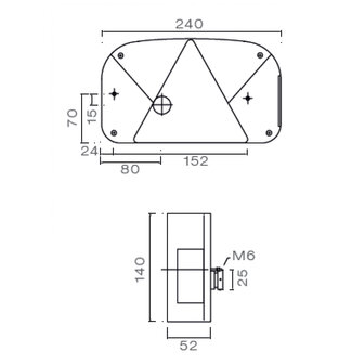 Asp&ouml;ck R&uuml;ckleuchte Multipoint 2 Links + Nebelschlussleuchte