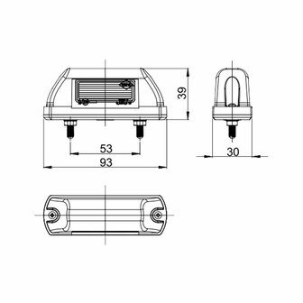 Horpol LED Kennzeichenbeleuchtung 12-24V Schwarz LTD 702