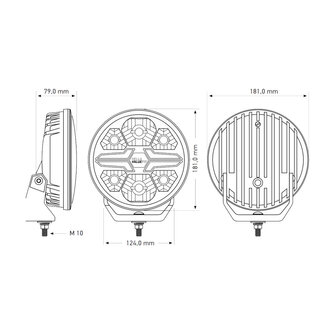 Hella LED-Fernscheinwerfer Blade 7&quot; Chrom Wei&szlig;/Orange Positionslicht Ref. 25