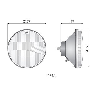 Wesem Hauptscheinwerfer Rund &Oslash;178mm / 7 Inch R2 Einbau