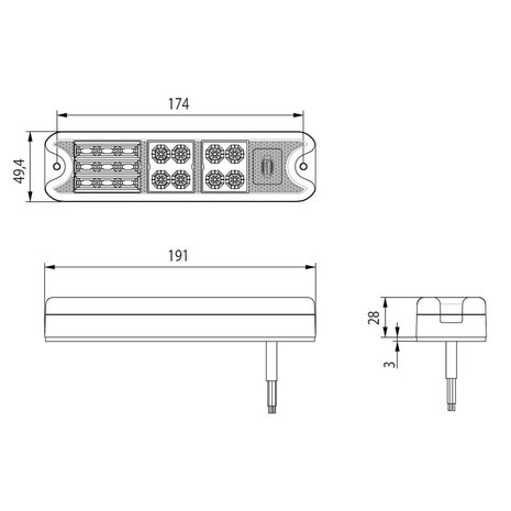 Dasteri LED Rückleucht 2-Funktionen