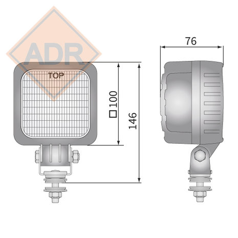 Wesem LED Arbeitsscheinwerfer ADR 1500LM Geeignet für ADR