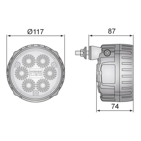 Wesem LED Fernscheinwerfer 2500LM + Kabel + Hinter montage