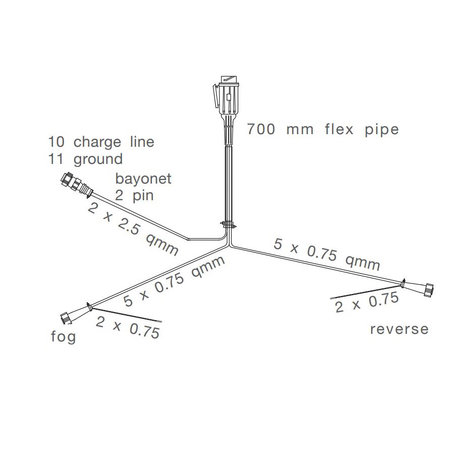 Aspöck Kabelbaum 13-Poliger Stecker 6m + 2x abzweig DC 10cm