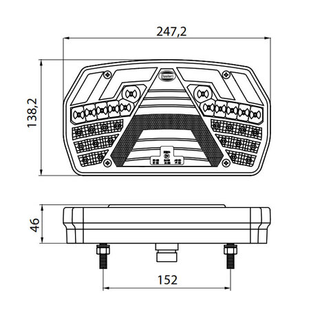 Dasteri LED Rückleuchte Links 6 Funktionen + Dynamisch Blinker