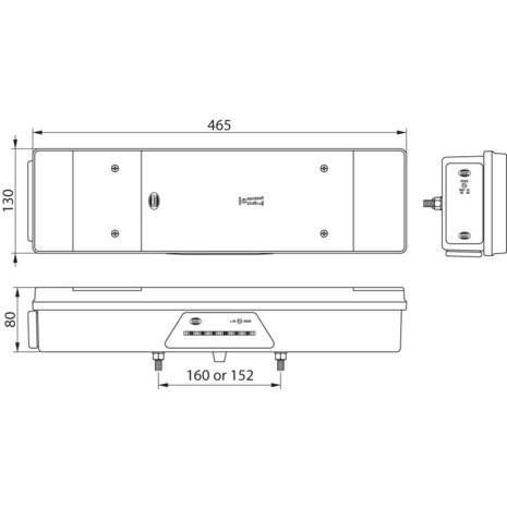 Dasteri Led Rückleuchte 7 Funktionen 24V Links