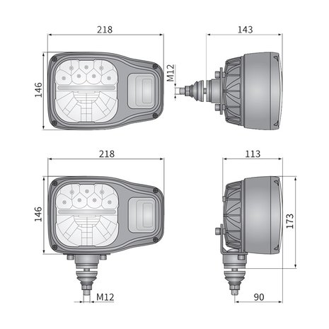 Wesem LED Hauptscheinwerfer mit Blinker Links K3