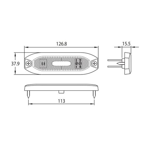 Dasteri LED Positionsleuchte Weiß 10-30V