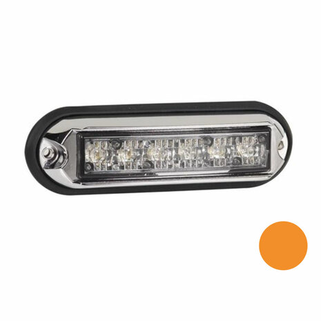 Dasteri LED Blitzer mit Chromgehäuse Orange