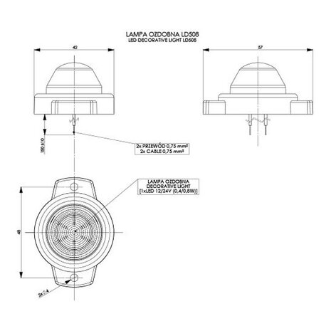 Horpol LED Postionsleuchte Orange Rund LD-508