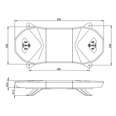 Dasteri LED Warnbalk 54 CM Rot