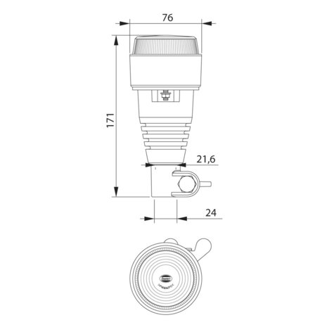 Dasteri Led Warnleuchte mit Flexibele DIN Halter Grün