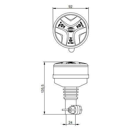 Dasteri Led Rundumleuchte mit Flexibele DIN Halter Rot