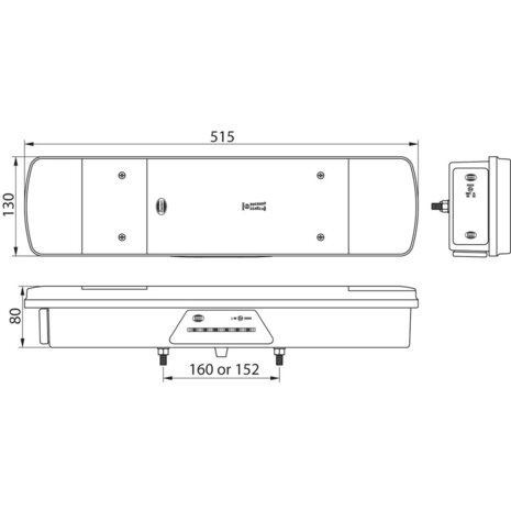 Dasteri LED-Rückleuchte 6 Funktionen 24V Rechts