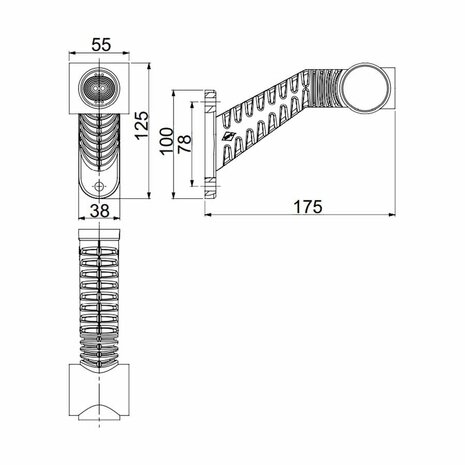 Horpol LED Begrenzungsleuchte 3-Funktionen Schräg Lang R