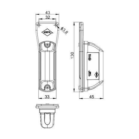 Horpol LED Postionsleuchte 2-Funktionen + 0,5m Kabel Rechts