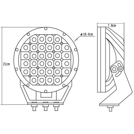 96W LED Fernscheinwerfer Rund