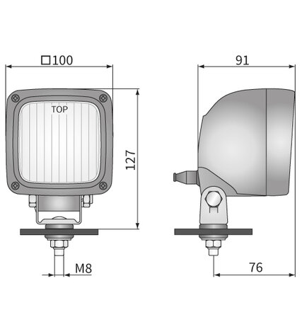 HK1 Halogeen Mistlamp 12v incl lamp afmetingen