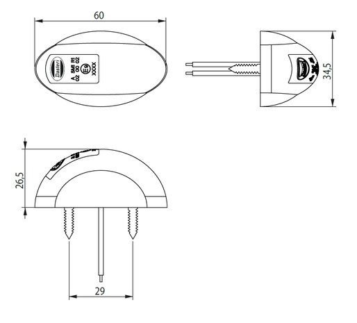 Dasteri LED Positionsleuchte Weiß 10-30V