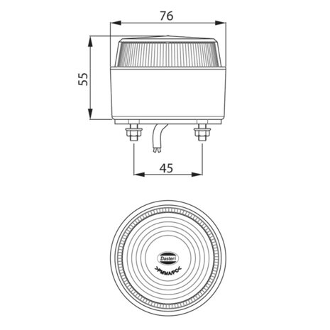 Dasteri Led Warnleuchte Flache Montage Blau