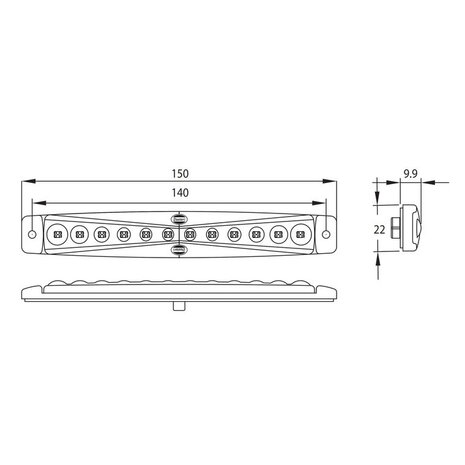 Dasteri LED Positionsleuchte Orange Lang 24V