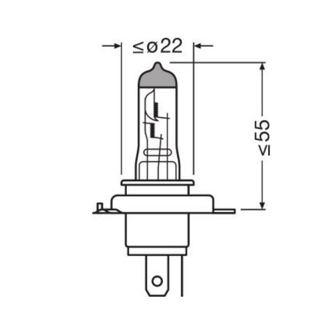 Osram H4 Halogen Birne 12V 60/55W P43t Night Breaker 200