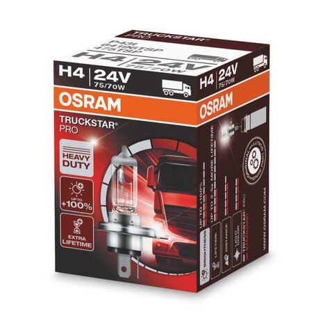 Osram H4 Halogen Birne 24V 75/70W P43t Truckstar Pro