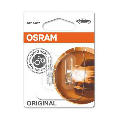 Osram Glühbirne 12V W2x4.6d Original Line 2 Stück