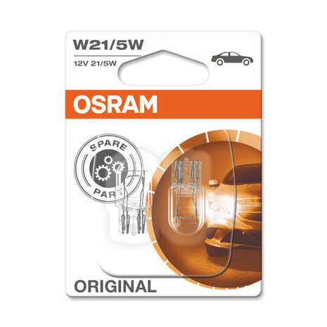 Osram W21/5W Glühbirne 12V W3x16q Original Line 2 Stück