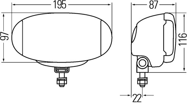 Hella Verstr set Comet FF550 mKap Met Gloeilampen 12V | 1FD 010 953-801