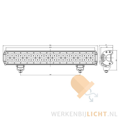 bemating 126 watt cree ver en breedstraler