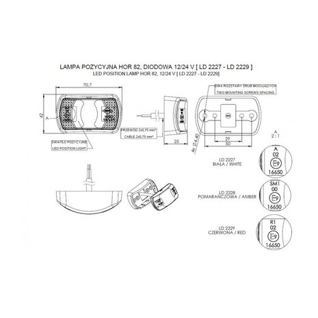Horpol LED Positionsleuchte Weiß Klein Modell LD-2227
