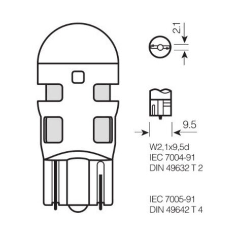 Osram W5W W2.1x9.5d LED Retrofit Grün Satz 12 volt | OFF-ROAD ONLY