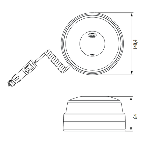 Dasteri Led Rundumleuchte mit Magnet Blau