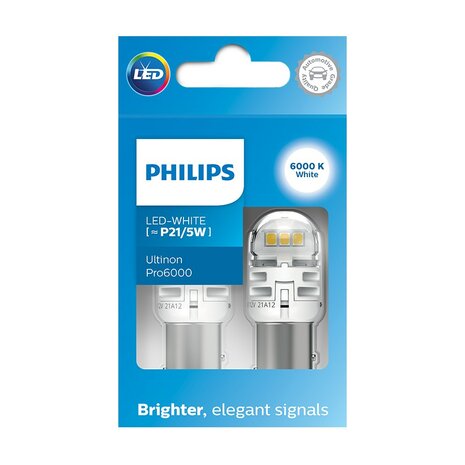 Philips P21/5W LED Retrofit Weiß BAY15d 12V 2 Stück - Werkenbijlicht