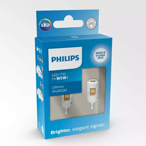 Philips W5W LED Retrofit Kaltweiß 6000K 12V 2 Stück