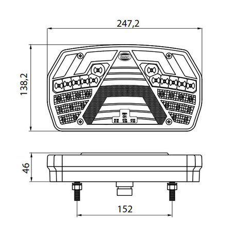 Dasteri Led Rückleuchte Rechts 6 Funktionen 7-Pins AMP Stecker