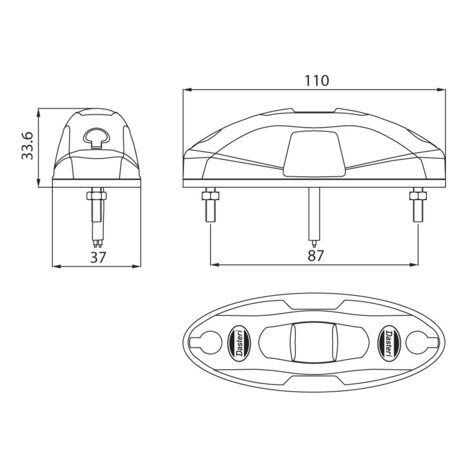 Dasteri LED Positionsleuchte 3-Funktionen 10-30V