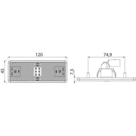 Dasteri LED Positionsleuchtesleuchte Orange 9-33V