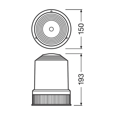 Osram LED Rundumleuchte Flache Montage Orange RBL102