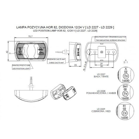 Horpol LED Positionsleuchte Rot Klein Modell LD-2229