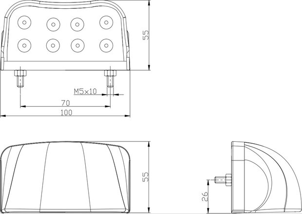 Fristom LED Kennzeichenbeleuchtung FT-026 Schwarz 12-36V