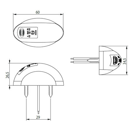 Dasteri LED Positionsleuchte 2-Funktionen 10-30V