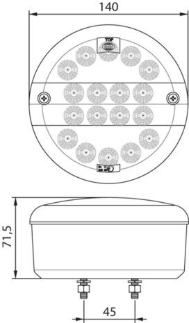 Dasteri LED Rückleuchte 3-Funktionen