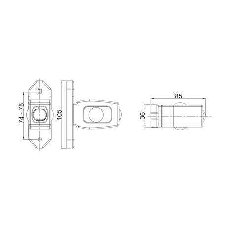 Horpol LED Begrenzungsleuchte 3-Funktionen Universal