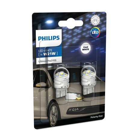 Philips LED Retrofit Weiß W21W 12V W3x166d 2 Stück