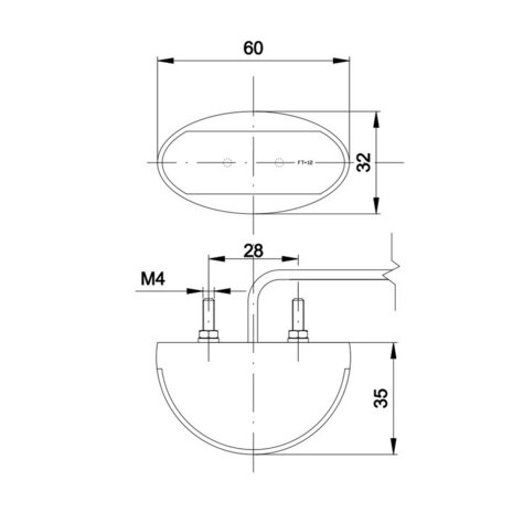 Fristom FT-012 B LED Positionsleuchte Weiß Oval