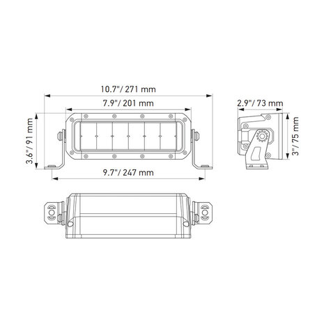 Hella Black Magic Double LED Mini Lightbar 7'' 18CM | 1FJ 358 196-451